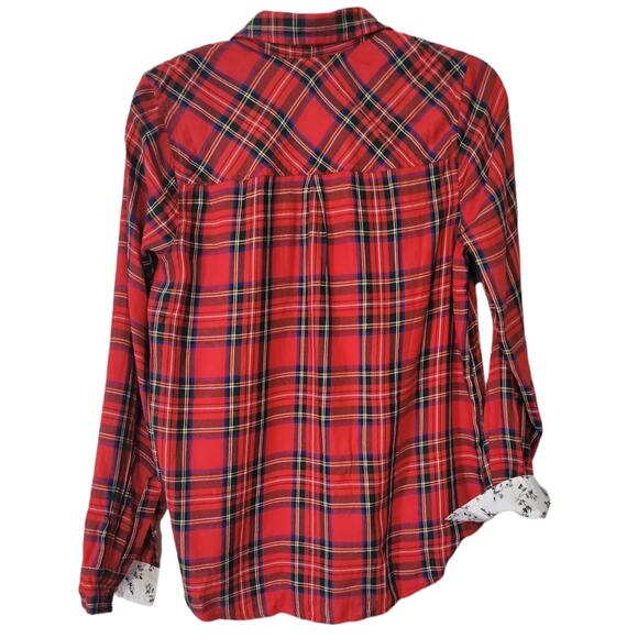 Lucky Brand Small Red Plaid Flannel Button Up - Picture 2 of 3